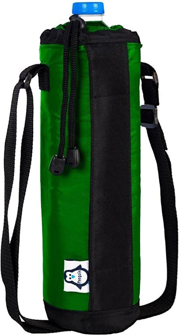 حقيبة زجاجة معزولة من بنجوين - كبيرة - 1.5 لتر، مقاومة للماء - 33 × 10 مم - خضراء